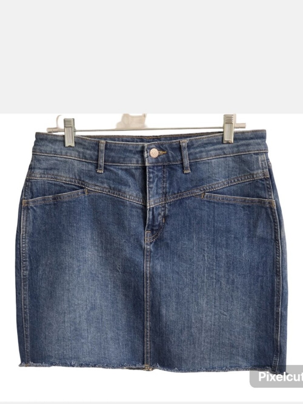 Denim Mini Skirt.